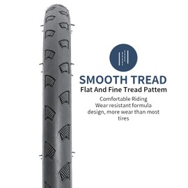 700C Bike Tires 700x28C 28-622 for Road, Street, Commuter Bike Tires 700x26C 700x27C 700x28C 700x29C 700x30C Bicycle Tires 2 PCS (Y-1289)