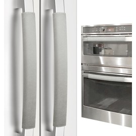 Refrigerator Door Handle Covers, Set of 4, Non-Slip Fridge Handle Covers, Washable Appliance Handle Covers, Keep Your Kitchen Clean, Freezer Microwave Oven Dishwasher Handle Protector(Light Gray)