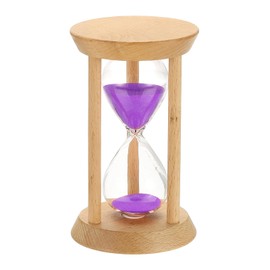PATIKIL 30 Minutes Sand Timer, 1 Pcs Wooden Sand Watch High Glass Sandglass Timer for Living Room Home Office Restaurant Decoration, Purple
