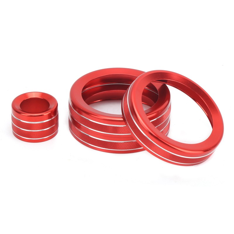 4Pcs A/C Knob Ring Trim Volume Adjuster Decor Fit for