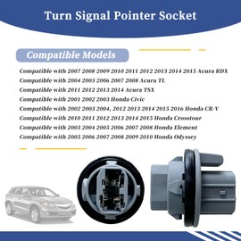Getfarway Turn Signal Pointer Socket 33302-S5A-A01 Compatible with 2007-2015 Acura RDX, 2004-2008 Acura TL, 2011-2014 Acura TSX, 2001-2003 Honda Civic, 2002-2004, 2012-2016 Honda CR-V, Plug and Play