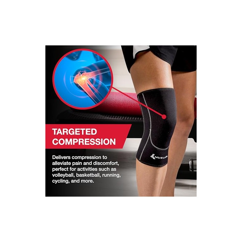 MUELLER Closed Patella Knee Sleeve, Black