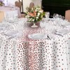 VitalCozy 3 Pcs Round Gold Polka Dots Tablecloth 84 Inch