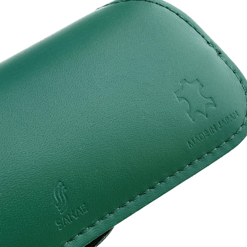 SAKAE F-20 TR700 Genuine Leather Glasses Case, green