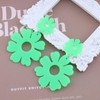 Inateannal Boho Acrylic Flower Drop Earrings Green Large Flower Dangle