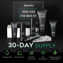 Men's Anti-Aging Care Set, Mens Skin Care Sets & Kits, Mens Face Cream, Night Cream, Face Wash & Scrub, Eye Cream, Anti Wrinkle Serum, Gifts for Men, Men Day & Night