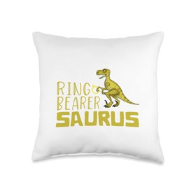 boys ring bearer tee ring bearer proposal bear ring security Throw Pillow