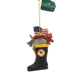 Kurt Adler Firefighter's Boot Christmas Ornament