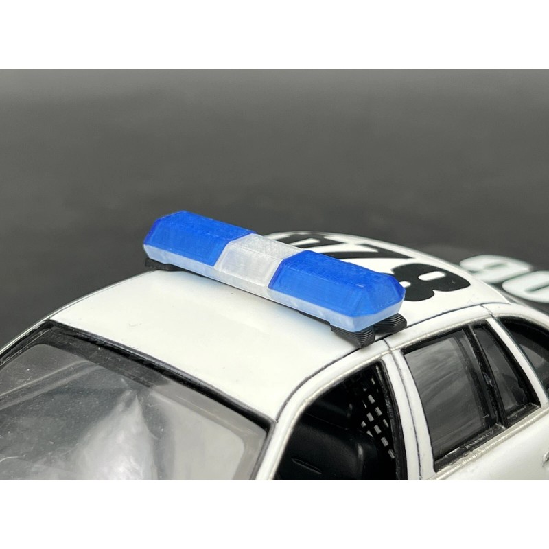 Non-operating Lightbar 1/24 25 Scale Clear Blue Code 3 MX7000