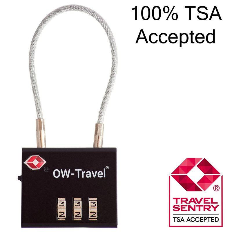 Cable Lock 3 Digit Combination Lock Suitcase Lock Padlock Luggage