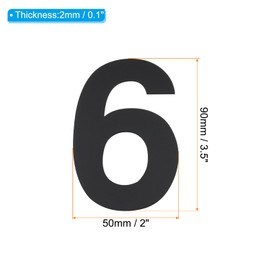 PATIKIL 3.5" Self-Adhesive House Numbers for Outside Stick On, 1 Pcs Stainless Steel Address Visibility Signs for House Address Outside Garden Door Mailbox Decor Office Number, Number 6