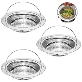 Newpop Pack of 3 Sink Strainers Kitchen Sink (11.35 x 7.97 x 2 cm), Strainer for Sink, Sink Strainer, Drain Strainer, Drain Strainer, for Kitchen