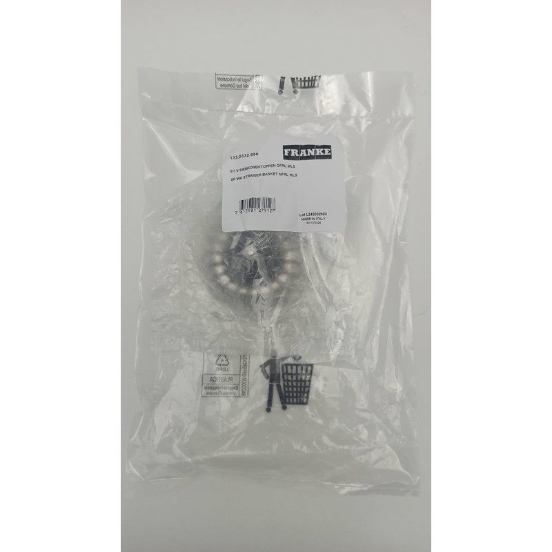 Franke 133.0332.886 Strainer Basket Diameter 84 mm Including Seal Diameter