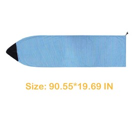 57lilina Surf Sock, Surfboard Sock Cover for Longboard Paddleboard Surf Board Sup Paddle Board, 7.5 FT Foot 7.5ft Quick Dry Stretch Surfboard Bag Sleeve with Drawstring Closure 230x50 cm Blue