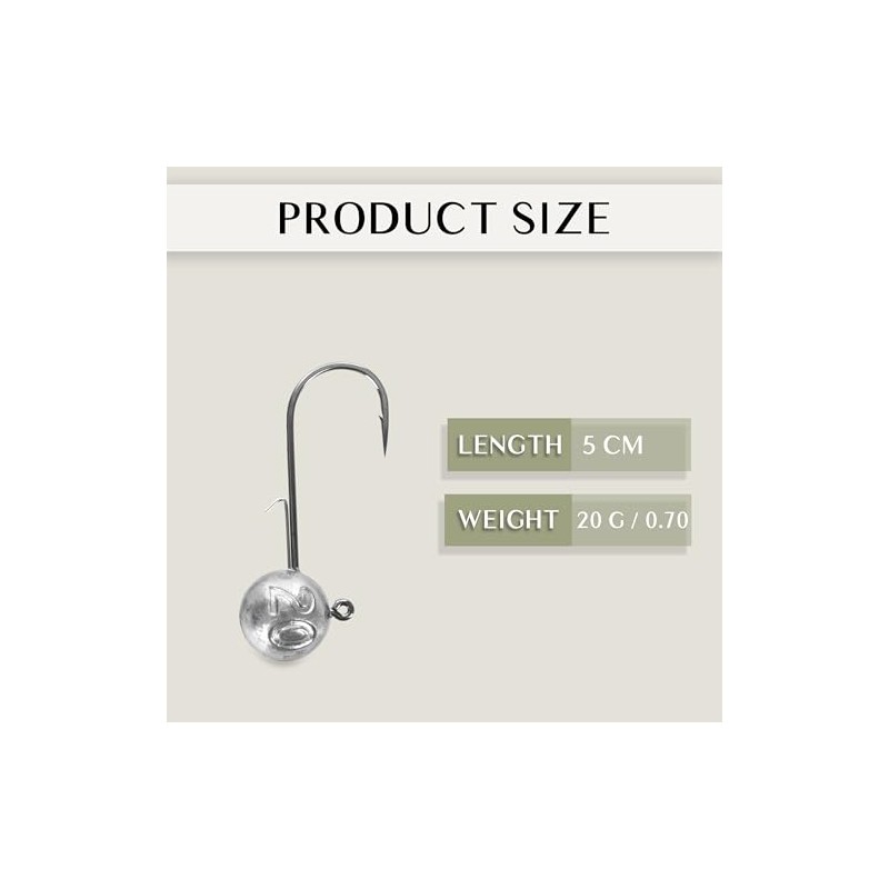 Round Jig Head, Fishing Jig Head Hook Set for Pike,
