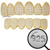 Solid 925 Sterling Silver Real Grillz - 14k Yellow Gold