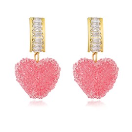 Pink Heart Earrings Valentine Earrings for Women Valentines Day Gifts for Her Valentines Dress Shirts Outfits Accessories Pink Stuff Jewelry Gifts