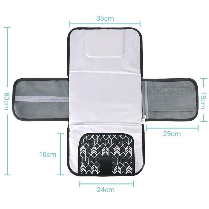 Lekebaby Portable Nappy Changing Mat Travel Baby Change Mat with