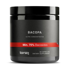Toniiq Bacopa - Ultra High Potency 45:1 Extract with 75% Bacosides - Highly Concentrated - Third-Party Lab Tested - 90 Capsules