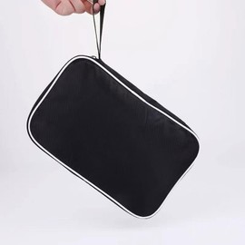 ZHAOYCSH Table Tennis Racket Case - Soft Cover Paddle Bag (27x17 cm) | Durable & Lightweight Ping Pong Paddle Case | Scratch-Resistant Travel Organiser for Indoor Sports Accessories (Black, 1-Pack)