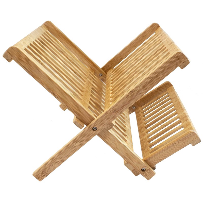 Totally Bamboo – Escurreplatos plegable, capacidad extragrande para máximo almacenamiento,