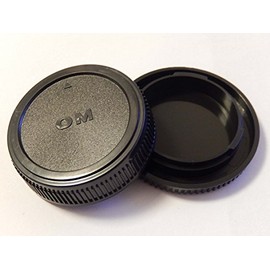 vhbw Lens Cap Set Compatible with Olympus OM-1, OM-10, OM-2, OM-4, OM-4TI Camera - Back and Housing Cap - Black