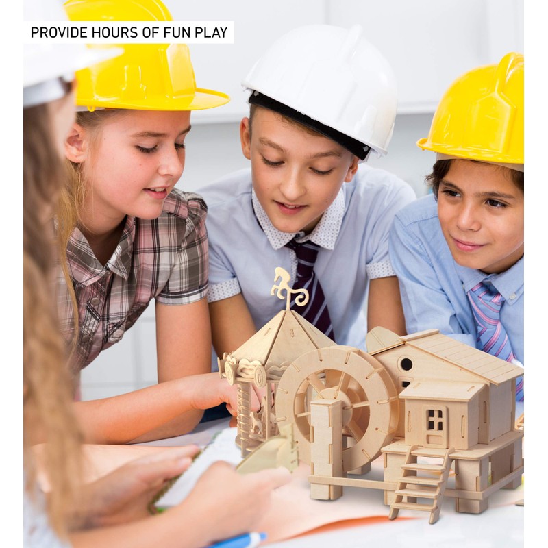 Puzzled 3D Puzzle Water Mill Set Wood Craft Construction Model
