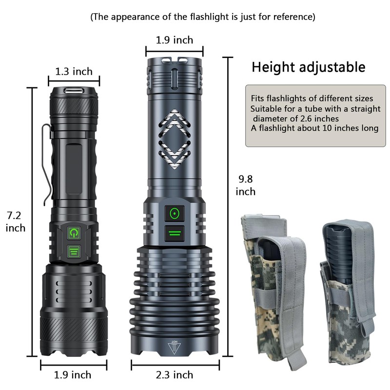 Weoxi Tactical Flashlight Holster, Flashlight Holder Molle Torch Nylon Pouch