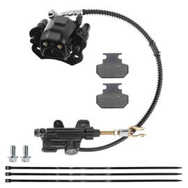 PRO BAT Rear Disc Brake Master Cylinder Caliper Assembly with Extra Brake Pad for 50cc 90cc 110cc 125cc ATV Quad Dirt Bike, Black