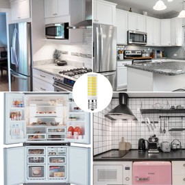 TAIYALOO LED Microwave Light Bulbs Under Hood 60W Equivalent, E17 LED Bulb Dimmable for Range Hood, Refrigerator, 7W 630 Lumens, LED Appliance Light Bulb Over Stove, Natural White 4000K, 2 Pack