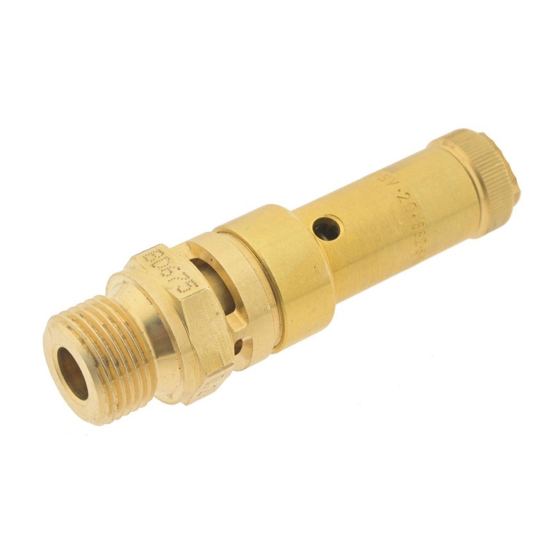 TÜV Safety Valve G 1/2 Inch (DN8), 10.00 Bar, Brass