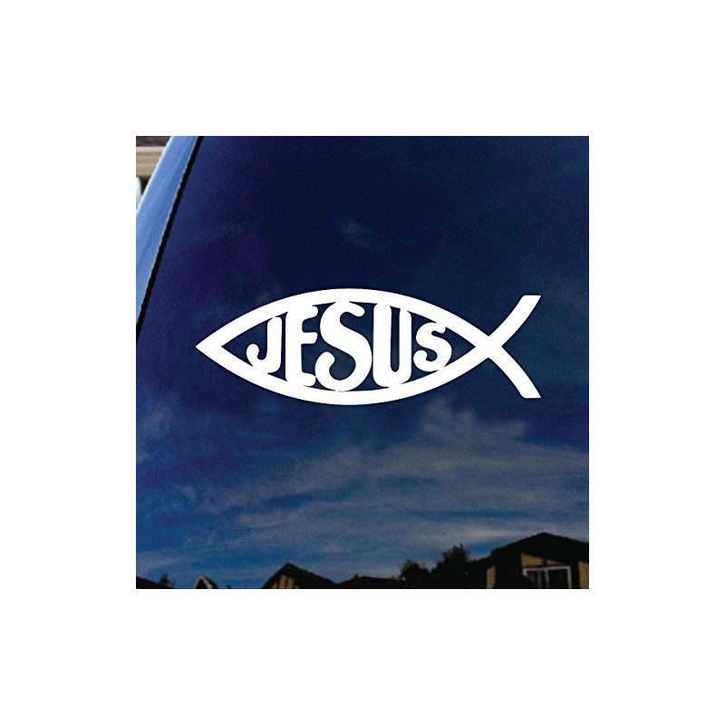 SoCoolDesign Jesus Fish Christian Cross Car Truck Laptop Sticker Decal