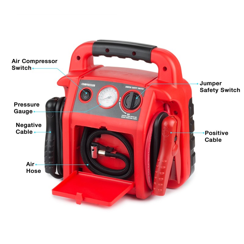 Wagan EL7552 Jumpboost V8 Air 1000 Peak Amps Jump Starter