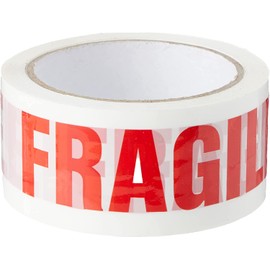 HTUK Clear Tape Brown Tape Fragile Low Noise Printed Tape Strong Heavy Duty Rolls Packaging Tape Secure Sticky Sealing Tape For Parcel Boxes Moving Boxes 48MM x 66M (Fragile, 3 Rolls)