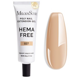 MelodySusie Poly Nail Extension Gel 60g Hema TPO Free Soak Off UV Lamp Cured Nail Thickening Art Design Manicure Gift for Women 027