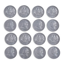 LEARNING ADVANTAGE-7523 Play Dimes - Set of 100 Plastic Coins - Designed and Sized Like Real US Currency - Teach Money Math With This Pretend Play Resource