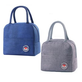 ZOOMPIL Insulated Lunch Bag, 2 Pieces Foldable Lunch Bag, Thermal Picnic Bags, Small Cooler Bag, Insulated, Picnic Bag, Cool Bag for Picnic, School, Office Work