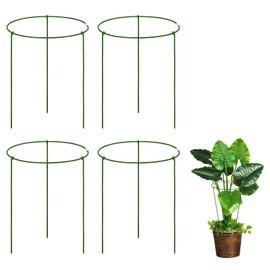 KATELUO Pack of 4 Plant Supports Potted Plants, Plant Support Orchid, Plant Supports for Hydrangea, Plant Support, for Supporting Flowers, Shrubs and Vegetables (Diameter 23 cm, Height 28 cm)