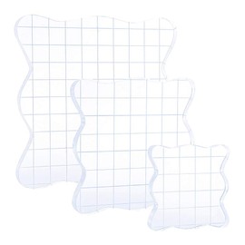 Stamp Blocks with Grid and Grip, Acrylic Clear Stamping Blocks Set Essential Stamping Tools for Scrapbooking Color Stamping Process (10 x 10cm / 3.93 x 3.93")