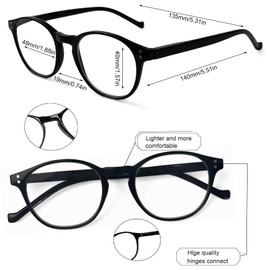 3 Pack Reading Glasses Spring Hinge Stylish Readers Black/Tortoise for Men and Women (Multicolour 4, 1.00, x)