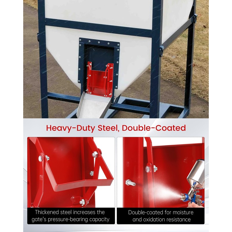 Sliding Grain Gate-9"x9", Heavy Duty Steel Grain Bin Slide Gate