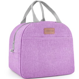 Lunch Bag for Women & Men Adult Insulated Lunch Box, Small Leakproof Cooler Food Lunch Containers Reusable High Capacity Lunch Tote Bags for Work, Travel, Outdoor (Purple)