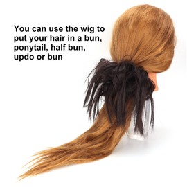 Messy Bun Hairpiece, Hair Scrunchies Hair Extensions, Ponytail Hairpieces, Fake Bun Hair Bobbles for Women (Q17-4#)