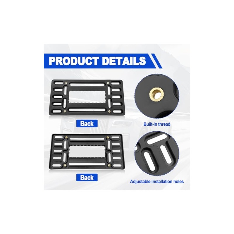 Kit de montaje de placa de matrícula frontal, sin taladro,