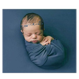 Honra Newborn Photography Backdrops Wraps Set Baby Beanbag Posing Props Stretch Fabric for Professional Photoshoot (Backdrop with Wrap, Navy Blue)