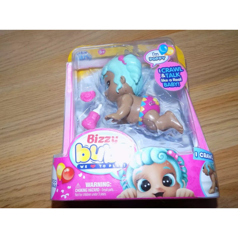 Moose Enterprise Little Live Bizzy Bubs Poppy Doll I Crawl