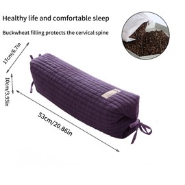 Buckwheat Pillow - Adjustable Pillow That Provides Stable Support, Suitable for Side Lying, and Improves Sleep Quality (Purple;)