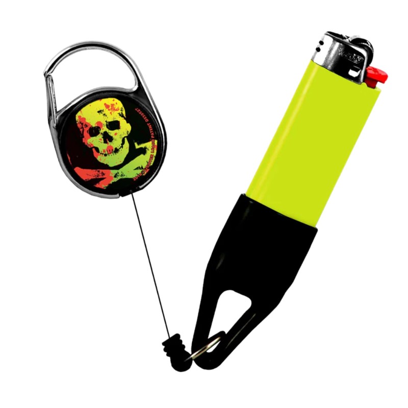 Premium Lighter Leash Retractable Lighter Holder -Skull Series - Standard