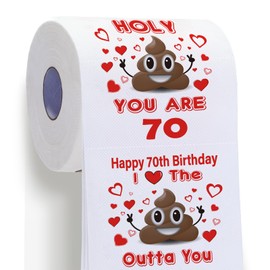 Givviza 70th Birthday Gifts for Men or Women Him or Her - Funny 70th Toliet Paper Gifts or Decorations-Novelty Bday Present for Friends or Family, Cheers to 70 Years Old Birthday Party Supplies