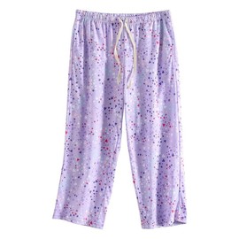 PNAEONG 3 Pack Women Pajama Pants Capri Length Drawstring Pj Bottoms Sleep Lounge Pants with Pockets 3X-Large